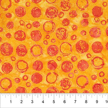 Orange on Yellow Bubble Celebration Cotton 44/45 Fabric Per Yard - Choice Fabrics83521-56
