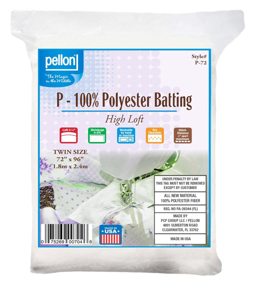 Pellon® Polyester Batting – 72" x 96" Twin Size Package - Choice FabricsDSP-72