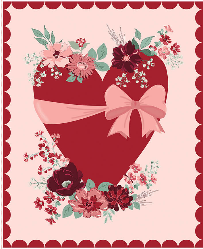 Love You Always - Heart Panel (35.5" x 43") - Choice FabricsP16877-PANEL