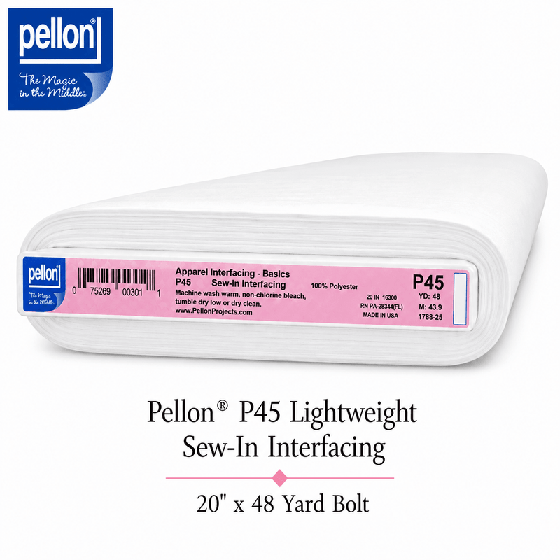 Pellon® P45 Lightweight Sew-In Interfacing – 20" x 48 Yard Bolt – White - Choice FabricsDSP45-2048BOLT