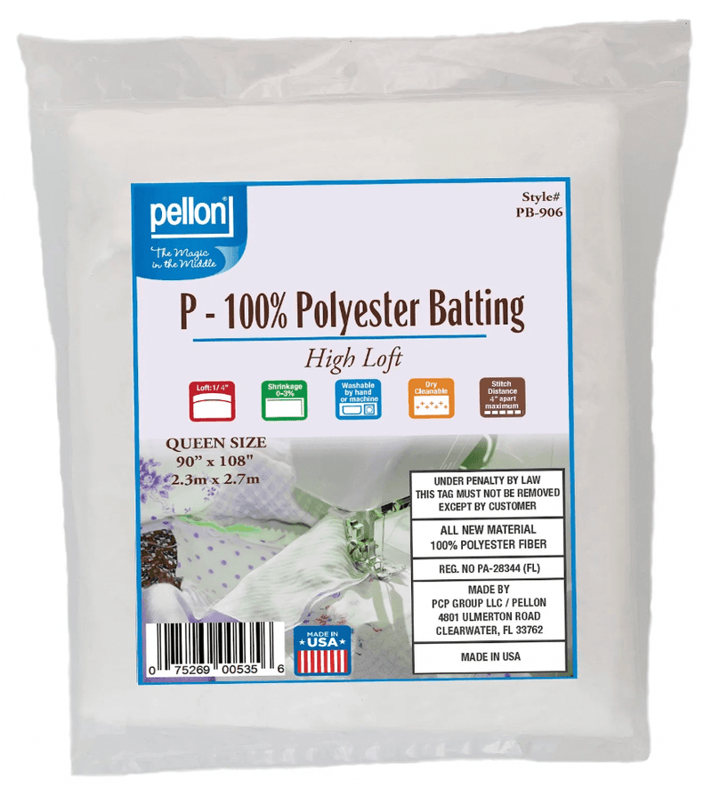 Pellon® Polyester Batting – 90" x 108" Queen Size Package - Choice FabricsDSPB-906