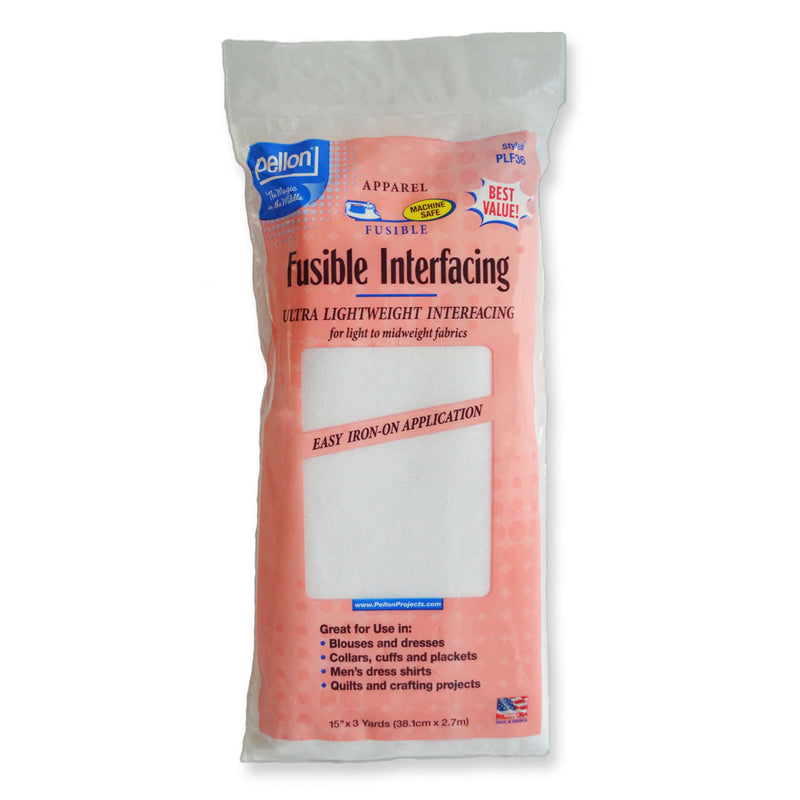 Pellon® Lightweight Fusible Interfacing – 15" x 3 Yard Package – White - Choice FabricsDSPLF36PKG