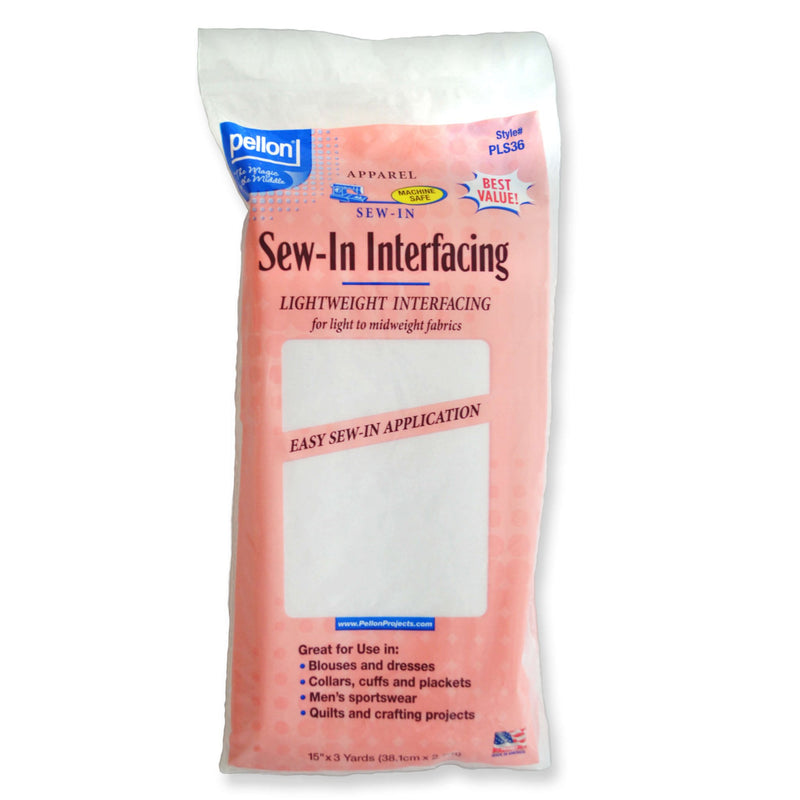 Pellon® Lightweight Sew-In Interfacing – 15" x 3 Yard Package – White - Choice FabricsDSPLS36PKG