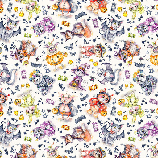 Character Costume Toss White Cotton 44"/45" Fabric Per Yard - Choice FabricsLDHA-6184-W