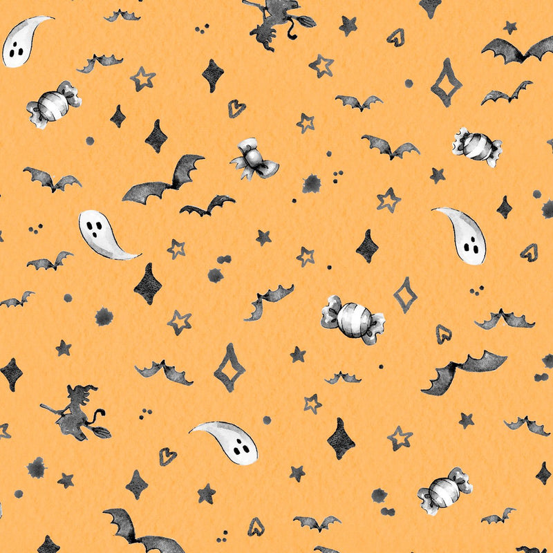 Halloween Mini Motifs Orange Cotton 44"/45" Fabric Per Yard - Choice FabricsLDHA-6187-O