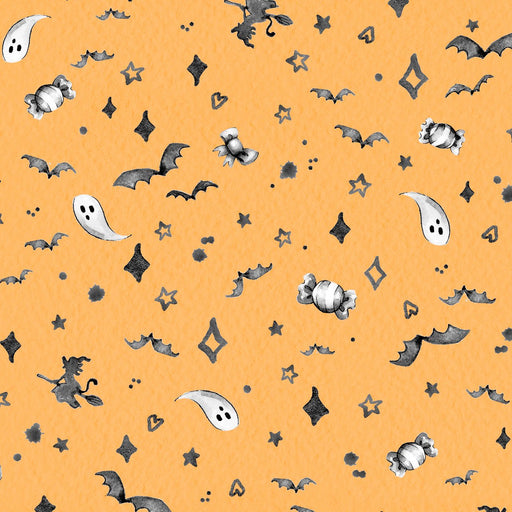 Halloween Mini Motifs Orange Cotton 44"/45" Fabric Per Yard - Choice FabricsLDHA-6187-O