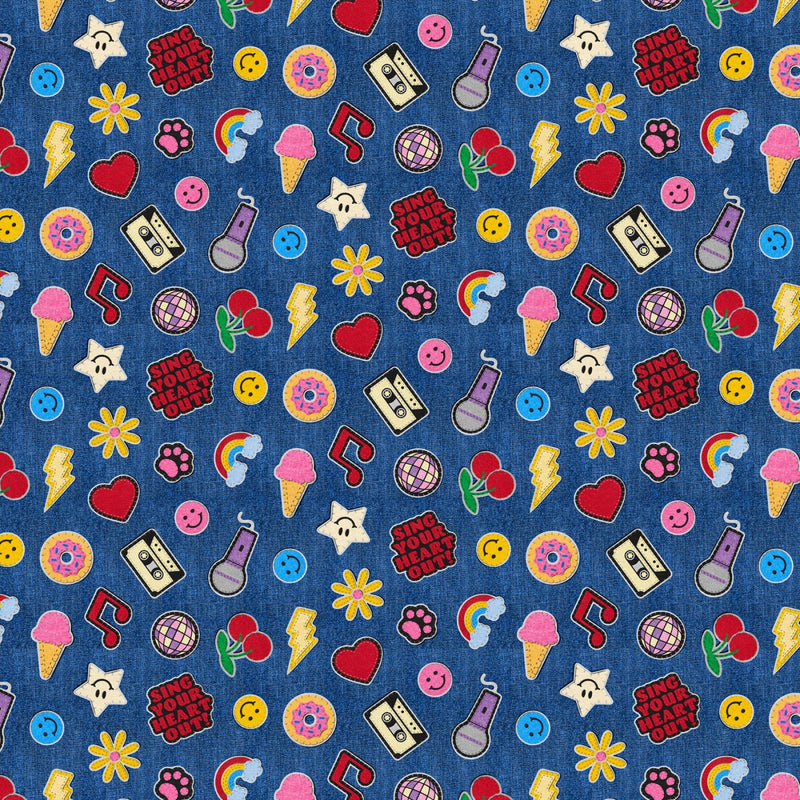 Blue Patch Perfect Girl World Cotton 43"/44" Fabric Per Yard - Choice Fabrics120-26115