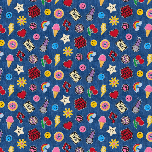 Blue Patch Perfect Girl World Cotton 43"/44" Fabric Per Yard - Choice Fabrics120-26115