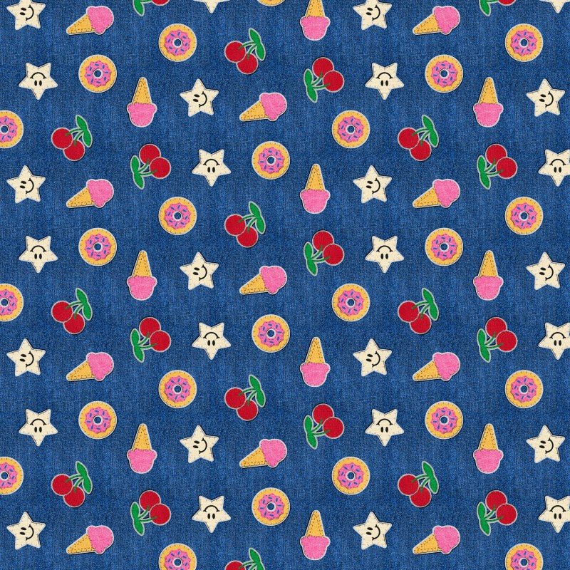 Blue Patch Perfect Sweet Tooth Cotton 43"/44" Fabric Per Yard - Choice Fabrics120-26127