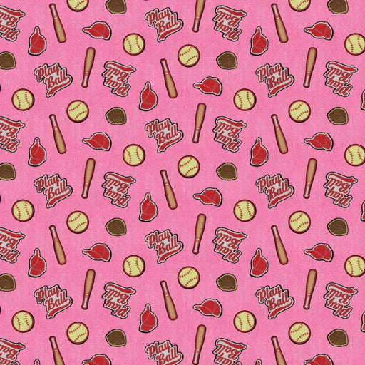 Pink Patch Perfect Baseball 43"/44" Fabric Per Yard - Choice Fabrics120-26134