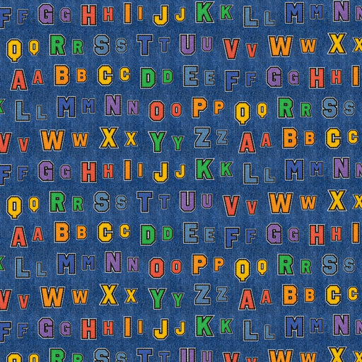 Blue Patch Perfect Alphabet Rows Cotton 43"/44" Fabric Per Yard - Choice Fabrics120-26147