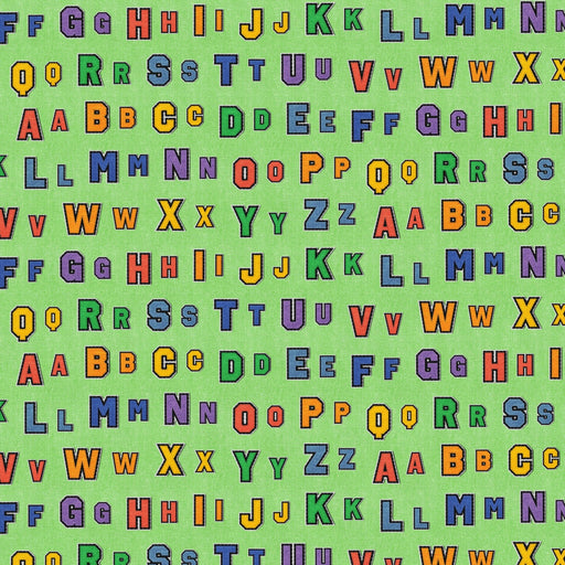 Green Patch Perfect Alphabet Rows Cotton 43"/44" Fabric Per Yard - Choice Fabrics120-26149
