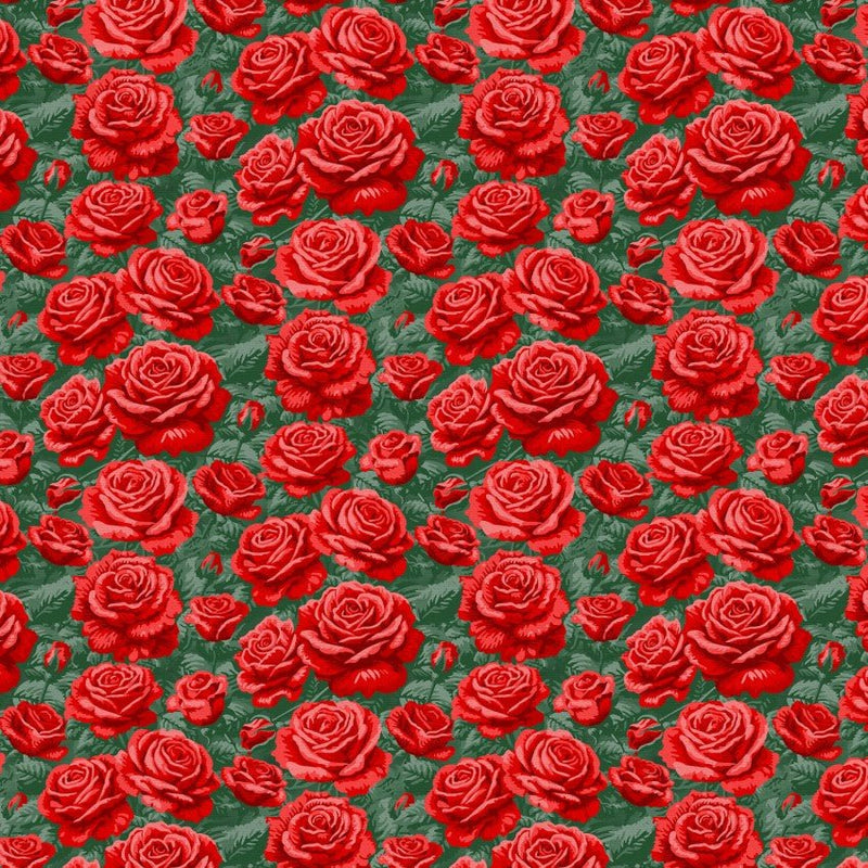 Red Roses Are Red Rose Bushes Cotton Wideback 118" Fabric Per Yard - Choice Fabrics183-25819
