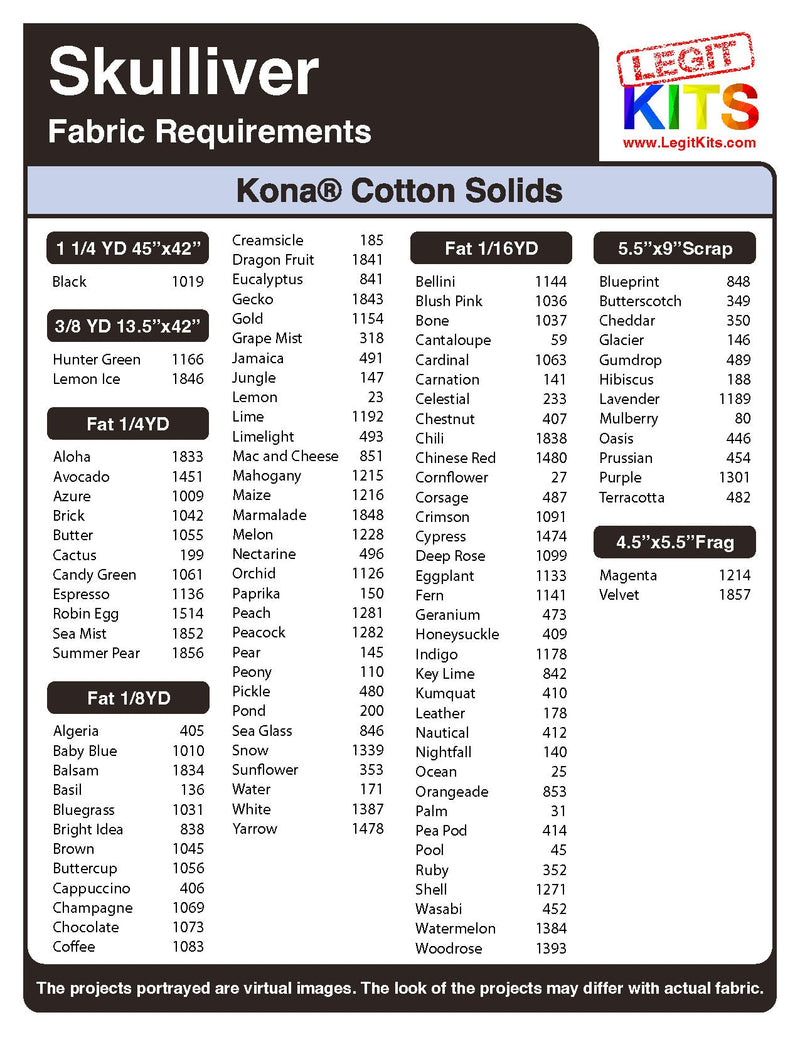 Skulliver Quilt Kit