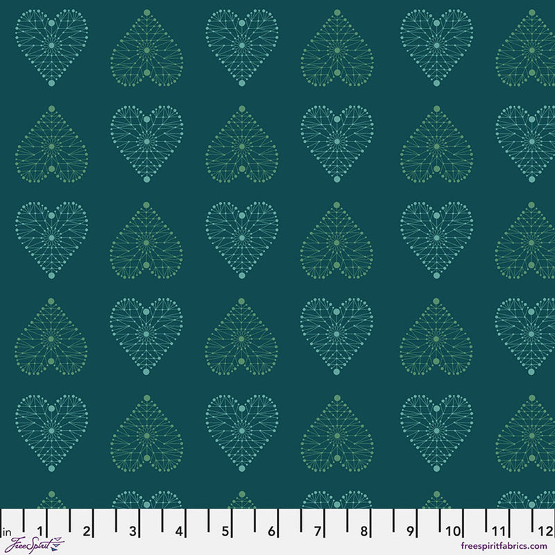Enrapture by Giucy Giuce Amour - Turquoise Cotton 44"/45" Fabric Per Yard - Choice FabricsPWGG007.TURQUOISE