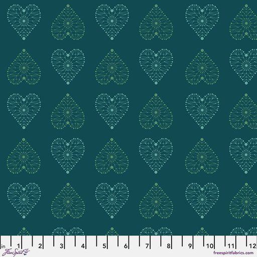 Enrapture by Giucy Giuce Amour - Turquoise Cotton 44"/45" Fabric Per Yard - Choice FabricsPWGG007.TURQUOISE