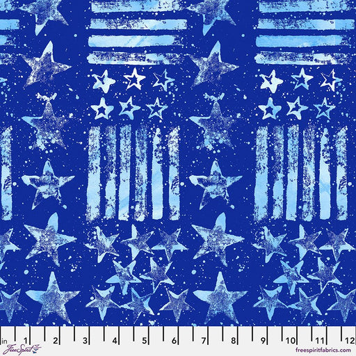 Stars and Stripes Large Blue Americana Cotton 44"/45" Fabric Per Yard - Choice FabricsPWKP089.BLUE