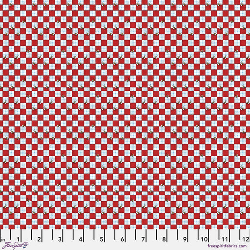 Red Bees at a Picnic Americas Birthday Cotton 44"/45" Fabric Per Yard - Choice FabricsPWMY027.RED
