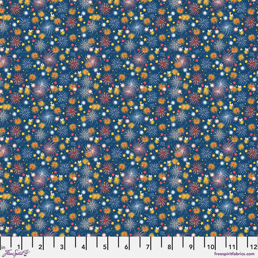 Navy Americas Birthday Fireworks Cotton 44"/45" Fabric Per Yard - Choice FabricsPWMY028.NAVY