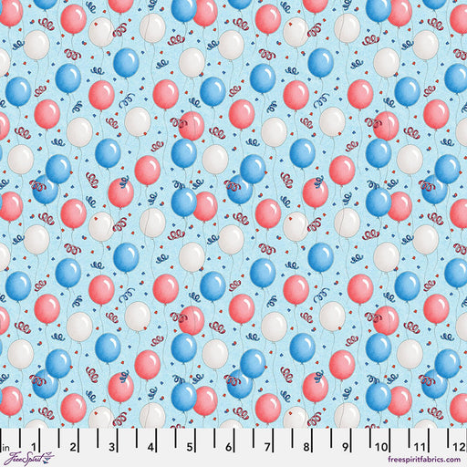 Blue Americas Birthday Balloons Cotton 44"/45" Fabric Per Yard - Choice FabricsPWMY031.BLUE