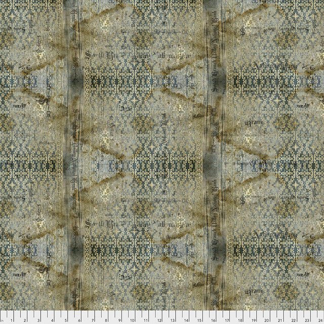 Neutral Stained Damask Abandoned 44"/45" Cotton Fabric Per Yard - Choice FabricsPWTH133.NEUTRAL