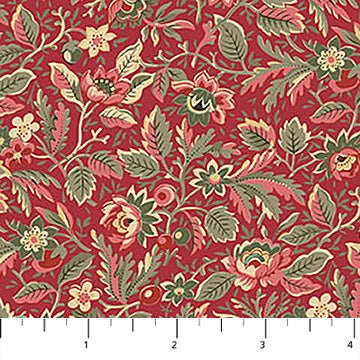 Packed Floral Multi Red Manoir Antiques Road Show 44"/45" Cotton Fabric Per Yard - Choice Fabrics28971-24
