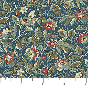 Packed Floral Multi Teal Manoir Antiques Road Show 44"/45" Cotton Fabric Per Yard - Choice Fabrics28971-68