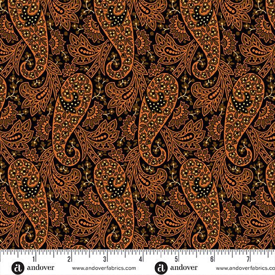 Paisley Black Nightfall 44"/45" Cotton Fabric Per Yard - Choice FabricsA-10203-K