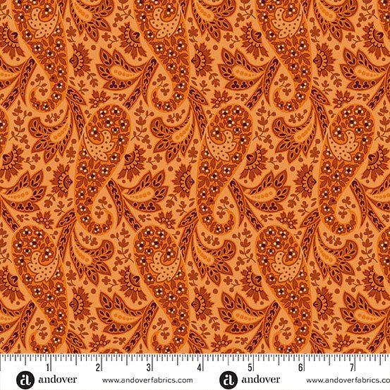 Paisley Orange Nightfall 44"/45" Cotton Fabric Per Yard - Choice FabricsA-10203-O