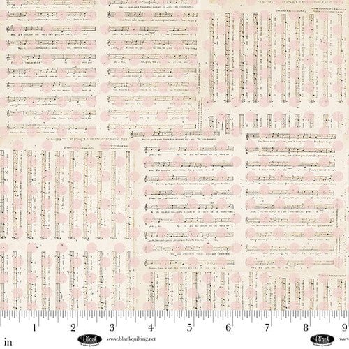 Parisian Snippets Digital Ecru Music and Dots Cotton 44"/45" Fabric Per Yard - Choice Fabrics4291-41