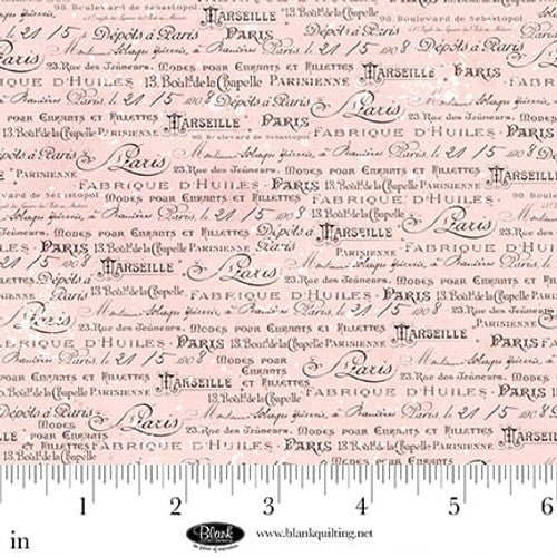 Parisian Snippets Digital Pink Script Cotton 44"/45" Fabric Per Yard - Choice Fabrics4292-22
