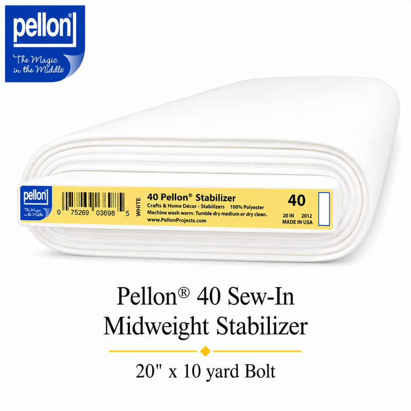 Pellon® 40 Sew-In Midweight Stabilizer – 20" x 10 Yard Bolt – White - Choice FabricsDS40-B10