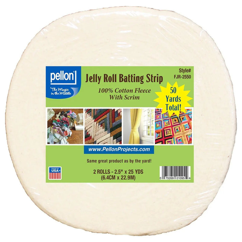Pellon Cotton With Scrim Jelly Roll Batting 2 - 1/2in x 50yds - Choice FabricsCDS-FJR-2550