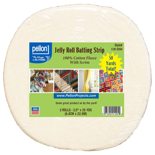 Pellon Cotton With Scrim Jelly Roll Batting 2 - 1/2in x 50yds - Choice FabricsCDS-FJR-2550