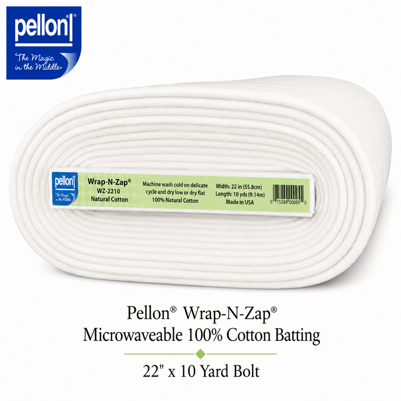Pellon® Wrap-N-Zap® Microwaveable Cotton Batting – 22" x 10 Yard Bolt - Choice FabricsDSWZ2210