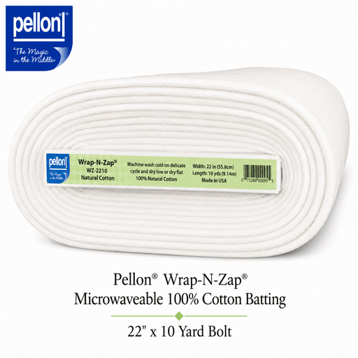 Pellon® Wrap-N-Zap® Microwaveable Cotton Batting – 22" x 10 Yard Bolt - Choice FabricsDSWZ2210
