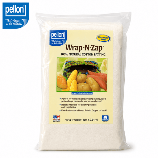 Pellon® Wrap-N-Zap® Microwaveable 100% Cotton Batting – 45" x 1 Yard Package - Choice FabricsDSWZ45