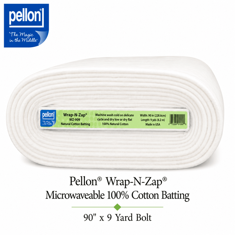 Pellon® Wrap-N-Zap® Microwaveable 100% Cotton Batting – 90" x 9 Yard Bolt - Choice FabricsDSWZ909