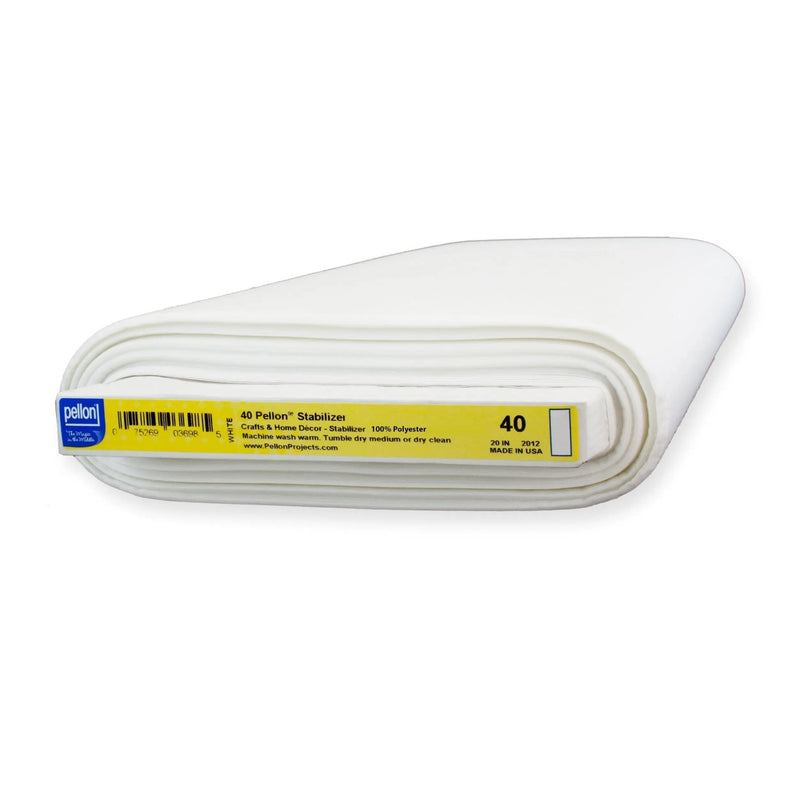Pellon® 40 Sew-In Midweight Stabilizer 20" x 10 yard Bolt (White) - Choice FabricsPDS-40-B10