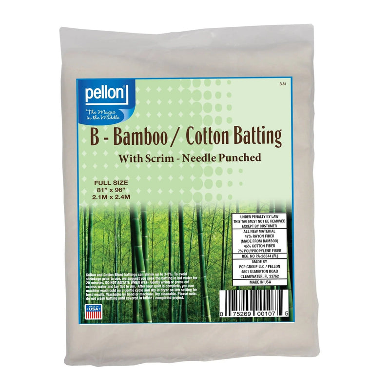 Pellon® Bamboo/Cotton Batting Scrim 81" x 96" Full Size Package - Choice FabricsPDS-DSB81