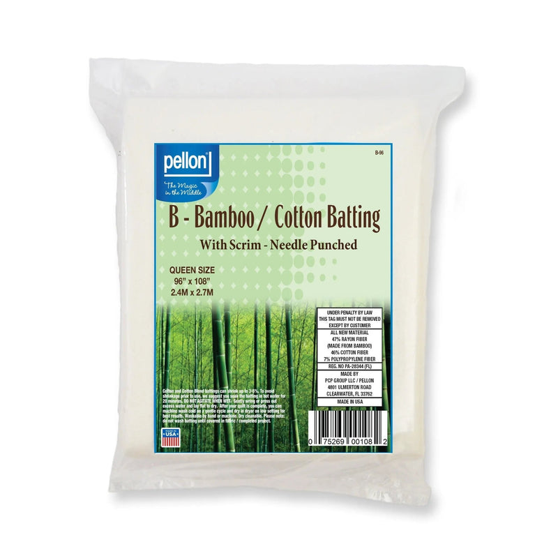 Pellon® Bamboo/Cotton Batting Scrim 96" x 108" Queen Size Package - Choice FabricsPDS-DSB96