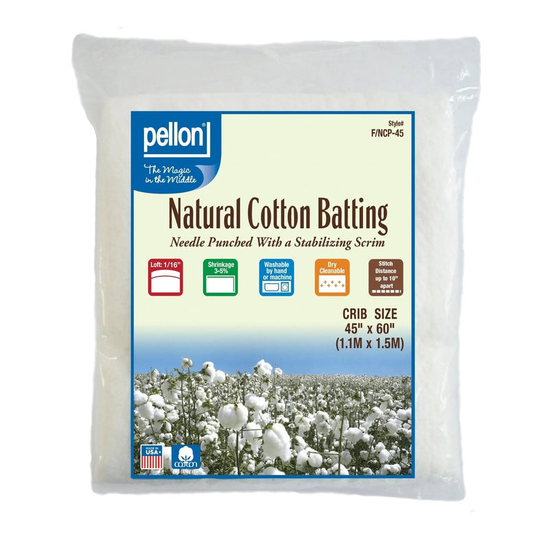 Pellon® Natural Cotton Batting With Scrim 45" x 60" Crib Size Package - Choice FabricsPDS-DSFNCP4560