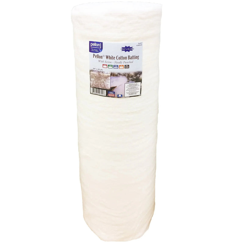 Pellon® White Cotton Batting With Scrim 90" x 40 yard Roll - Choice FabricsPDS-DSGNG9040