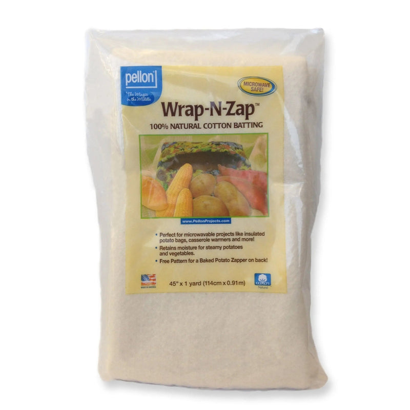 Pellon® Wrap - N - Zap® Microwaveable Cotton Batting 45" x 1 yard Package. - Choice FabricsPDS-DSWZ45