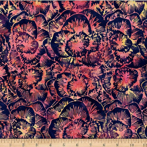 Persimmon Bali Batik Linear Peony Cotton 44"/45" Fabric Per Yard - Choice FabricsX2633-89-PERSIMMON