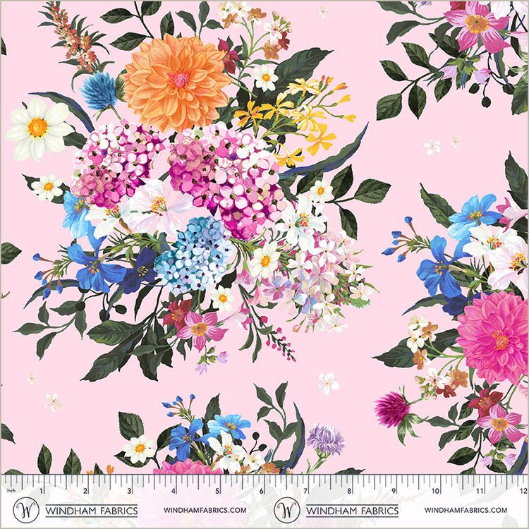 Petal Bountiful Bouquets Midnight Blooms Cotton 44"/45" Fabric Per Yard - Choice Fabrics55100-11