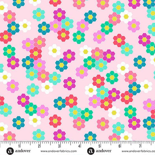 Petal Hexie Garden Color Pop Playground Cotton 44"/45" Fabric Per Yard - Choice FabricsA-1692-E