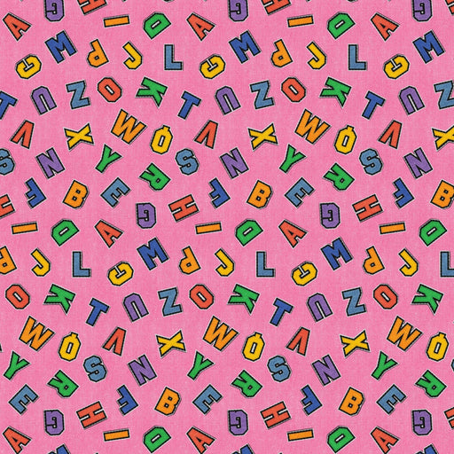 Pink Patch Perfect Alphabet Toss Cotton 43"/44" Fabric Per Yard - Choice Fabrics120-26144