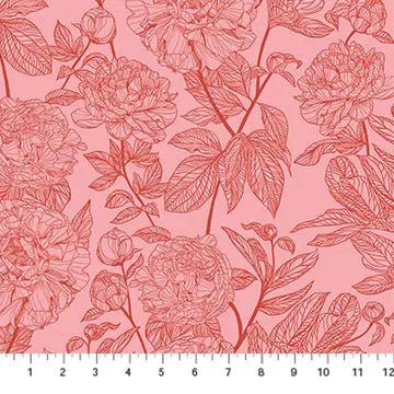 Pink Peonies Indelible by Anna Maria for Northcott Cotton 44"/45" Fabric Per Yard - Choice FabricsAMT1003-23V