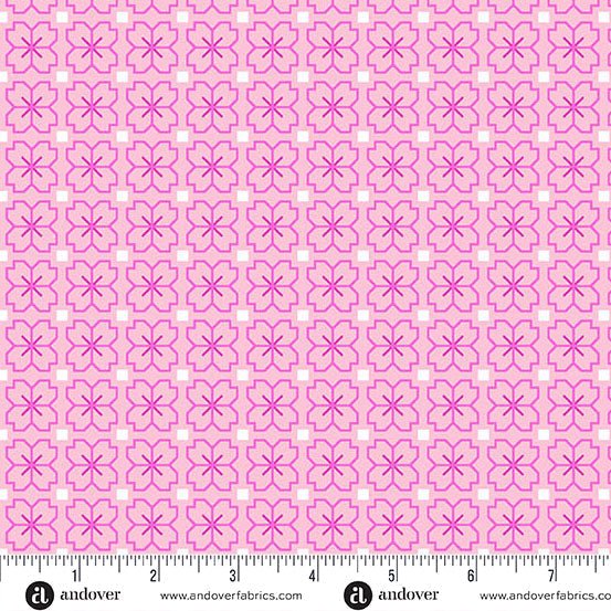 Pink Pixel Petals Color Pop Playground Cotton 44"/45" Fabric Per Yard - Choice FabricsA-1696-E